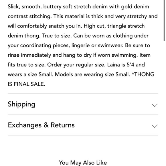 Nwt Laina Rauma sz S/M Stretch Soft Denim Thong Off-White Jeans Gold Stitching - Picture 2 of 12